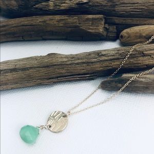 Chrysoprase Disc Necklace